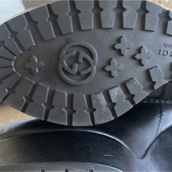 Gucci black leather knit socks wedged boot - Picture 5 of 5